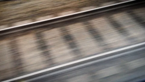 Railway from Moving Train Stockbeeldmateriaal 112086093