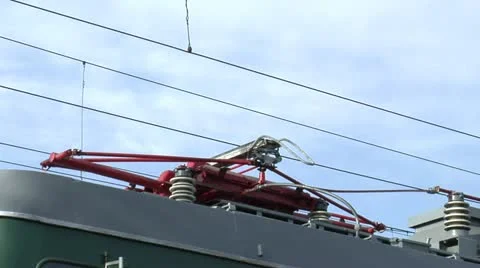 Railway pantograph Stock Footage 10840524