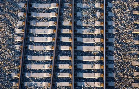 Railway path from above Stock Photos