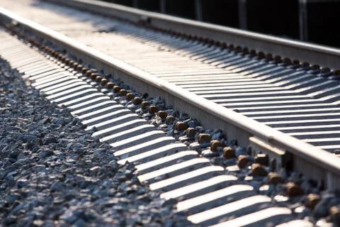 Railway path in perspective Stock Photos