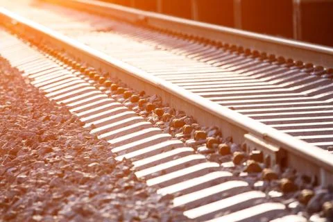 Railway path in perspective Stock Photos