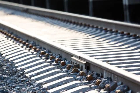 Railway path in perspective Stock Photos