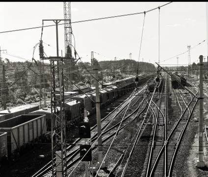 Railway in perspective Stock Photos