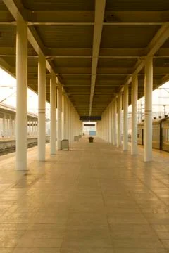 The railway platform corridors Stock Photos