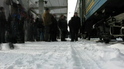 Railway platform Stock Footage 748148