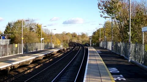 Railway platform Stock Photos