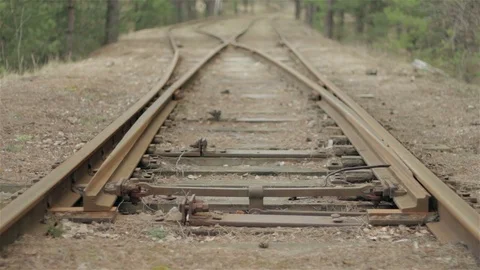 Railway point Stock Footage 74312371