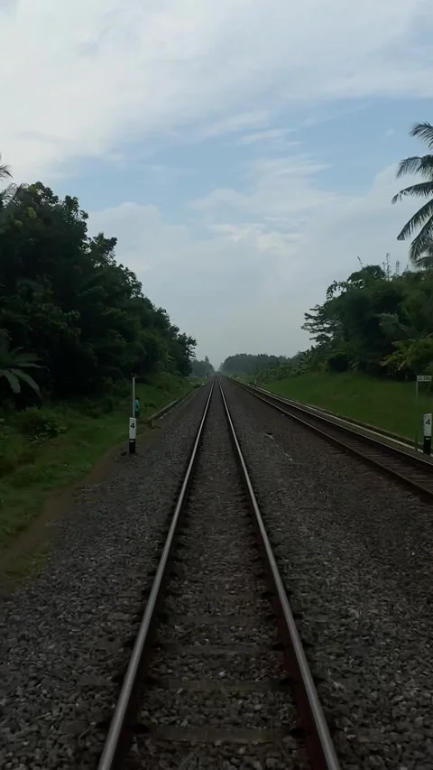 Railway point of view Stockbeeldmateriaal 309948178