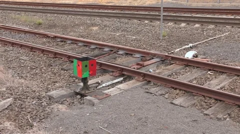 Railway points slips changing tracks Stock Footage 61867268