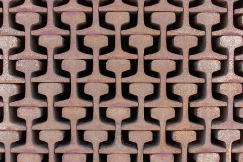 Railway rails. Texture. Stock Photos