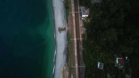 The railway on the seashore Stock Footage 101174102