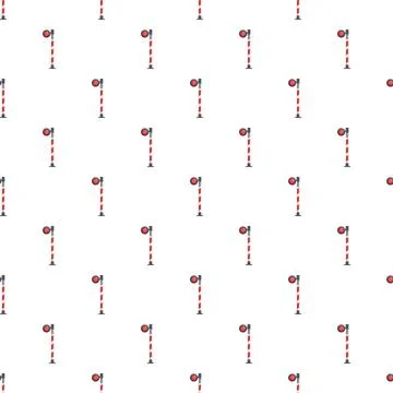 Railway semaphore warning signal light seamless pattern Stock Illustration