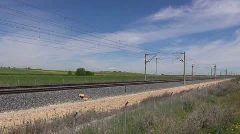 Railway with short train Stock Footage 24898667