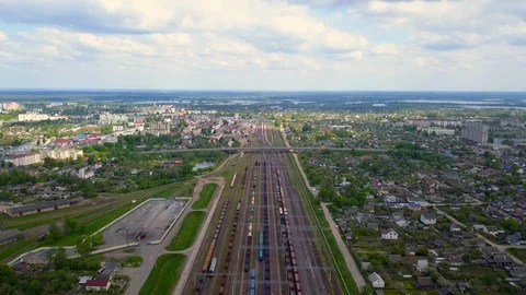 The railway of a small town Video stock 94968424