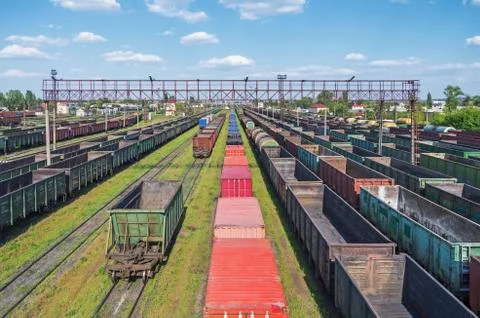 Railway sorting station Stock Photos