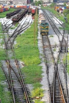 Railway Sorting Yard Stock-Fotos