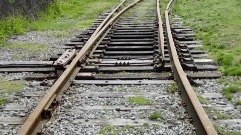Railway Spur Switch Stock Footage 75458715