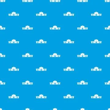 Railway station building pattern seamless blue Ilustración de archivo