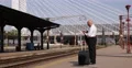Railway Station Businessman Wait Train Travel Mobile Talking Financial Affairs 4k or 4k+ Resolution