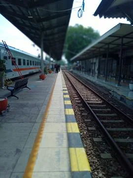 Railway station cirebon west java Stock Photos
