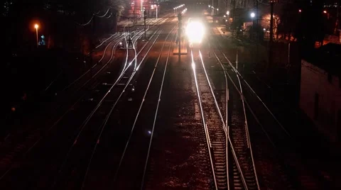 The railway station in the evening. Stock Footage 61353692