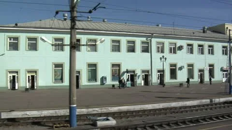 Railway station Stock Footage 10840283