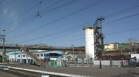Railway station Stock Footage 10840290