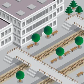Railway Station. Stock Illustration