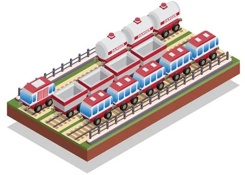 Railway Station. Stock Illustration