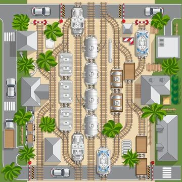 Railway station. Stock Illustration
