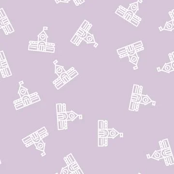 Railway station line vector seamless pattern Stock Illustration