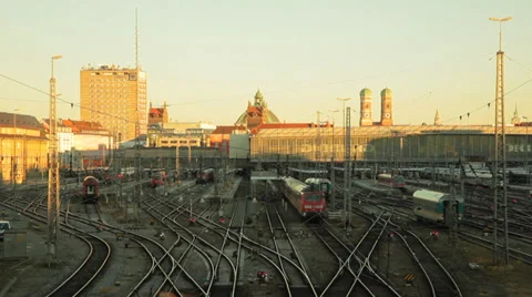 Railway station of Munich Stock Footage 33721859