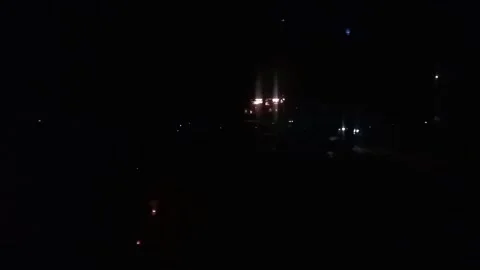 Railway Station night scene Stock Footage 239502128