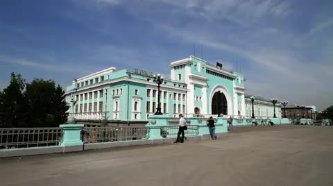 Railway station Novosibirsk Stock Footage