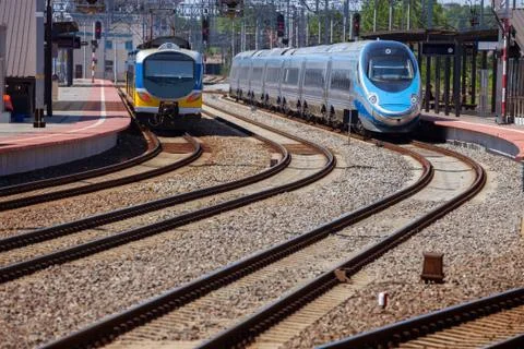 Railway station Stock Photos