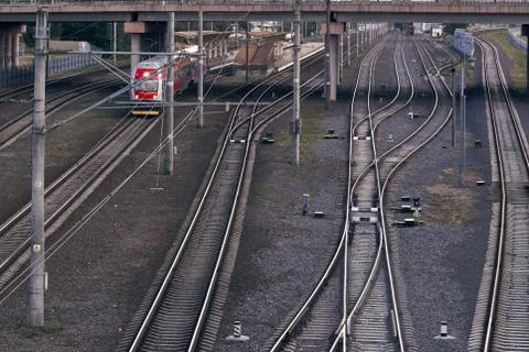 Railway station, transporting system. Stock Photos