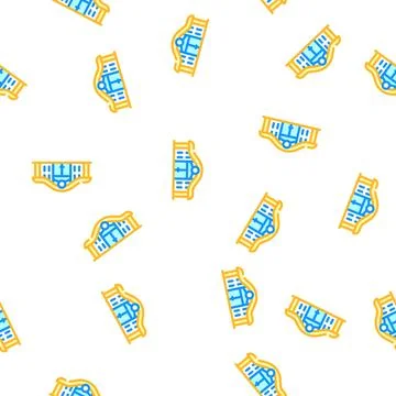 Railway station vector seamless pattern Illustrazione stock