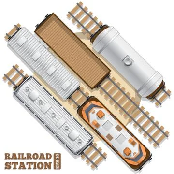 Railway station on a white background. Stock Illustration
