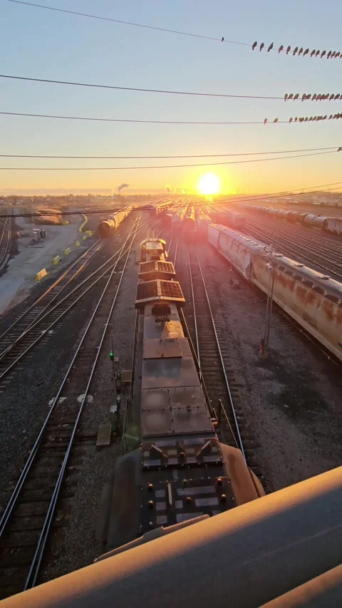 Railway at Sunrise Stock Footage 321331587