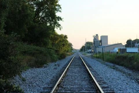 Railway at Sunset Stock Photos