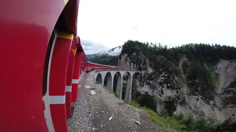 Railway in Swiss Alps Stock Footage 40759209