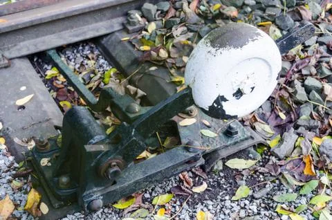 Railway switch actuator Foto stock