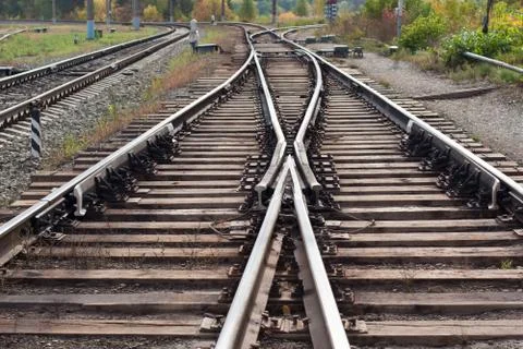 Railway switch Stock Photos