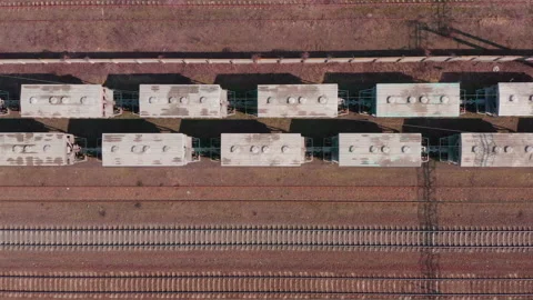 Railway switching Yard with many parallel railroad tracks 4k 스톡 동영상 150790125