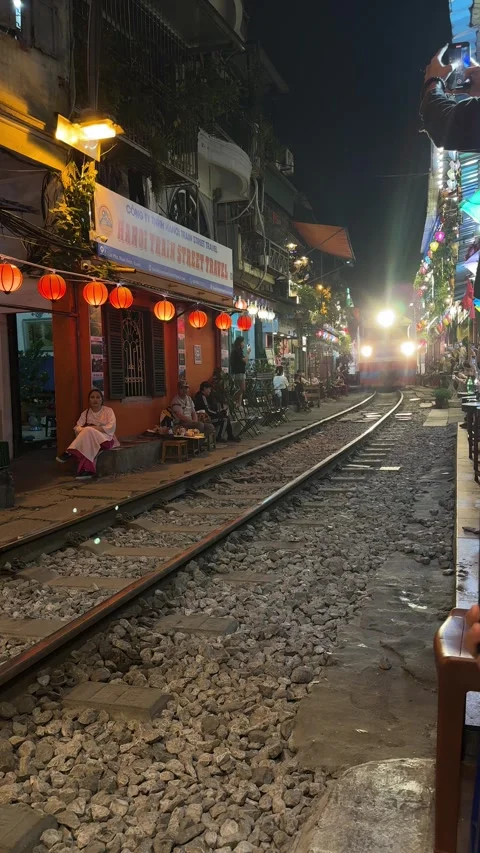 Railway Through Hanoi Stock Footage 280182272