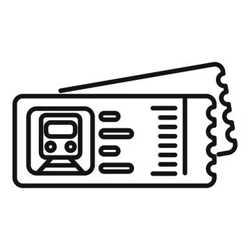 Railway ticket icon outline vector. City waiting Stockillustratie