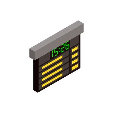 Railway time table isometric icon イラスト素材