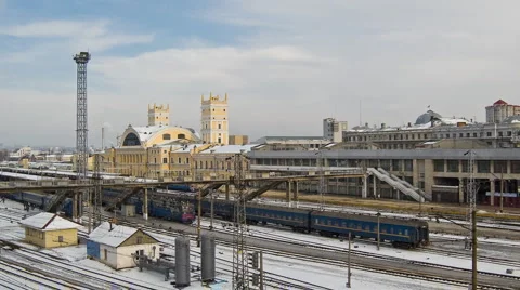 Railway in timelapse Stock Footage 990460