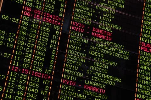 Railway timetable Stock Photos