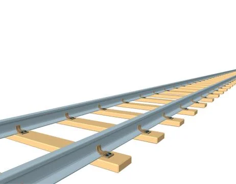 Railway track. 3d Vector illustration. 스톡 일러스트
